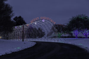Night time photos of the Way of Lights at the National Shrine of Our Lady of the Snows, Bellville, IL 62223